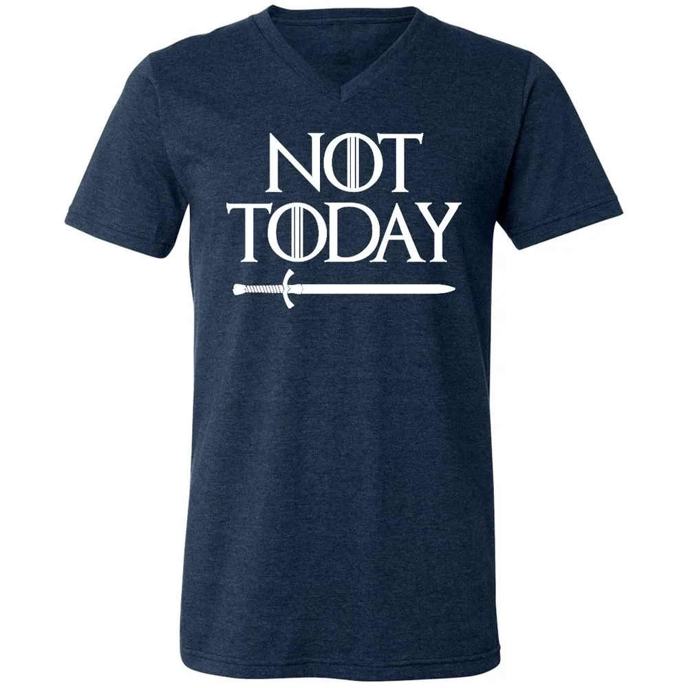 Unisex V-Neck T-Shirt - 6VK8F97Y - Heather Navy - 15