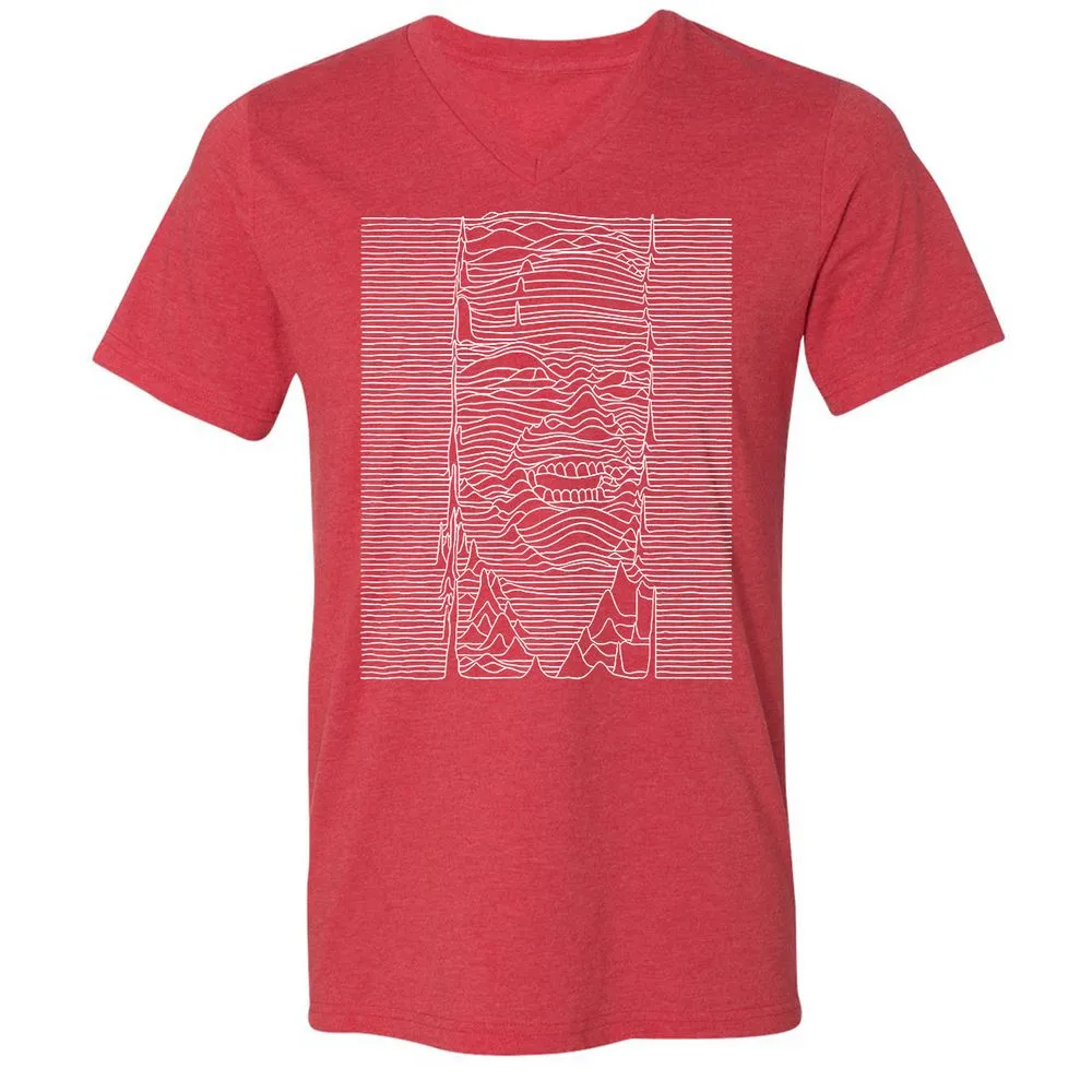 Unisex V-Neck T-Shirt - JEGP71F5 - Heather Red - 16
