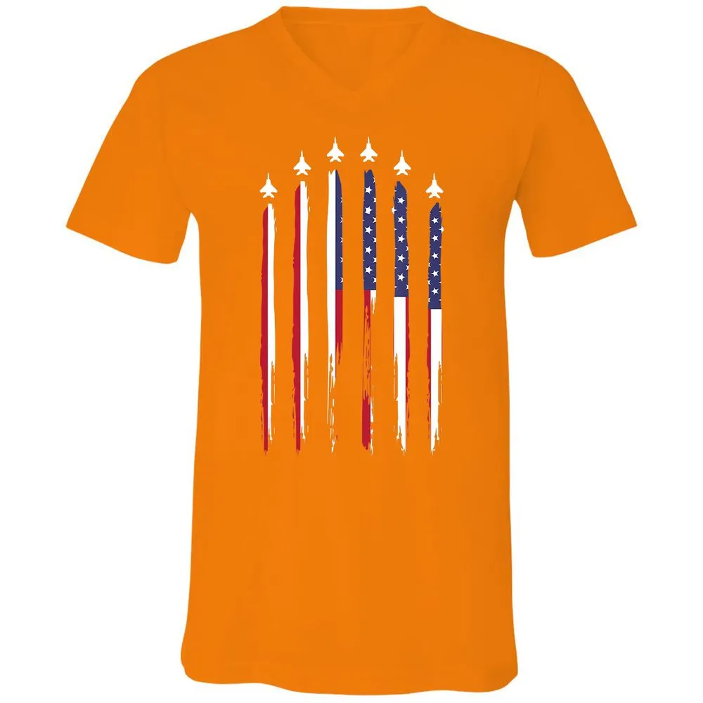 Unisex V-Neck T-Shirt - NTKJLJN9 - Orange - 11
