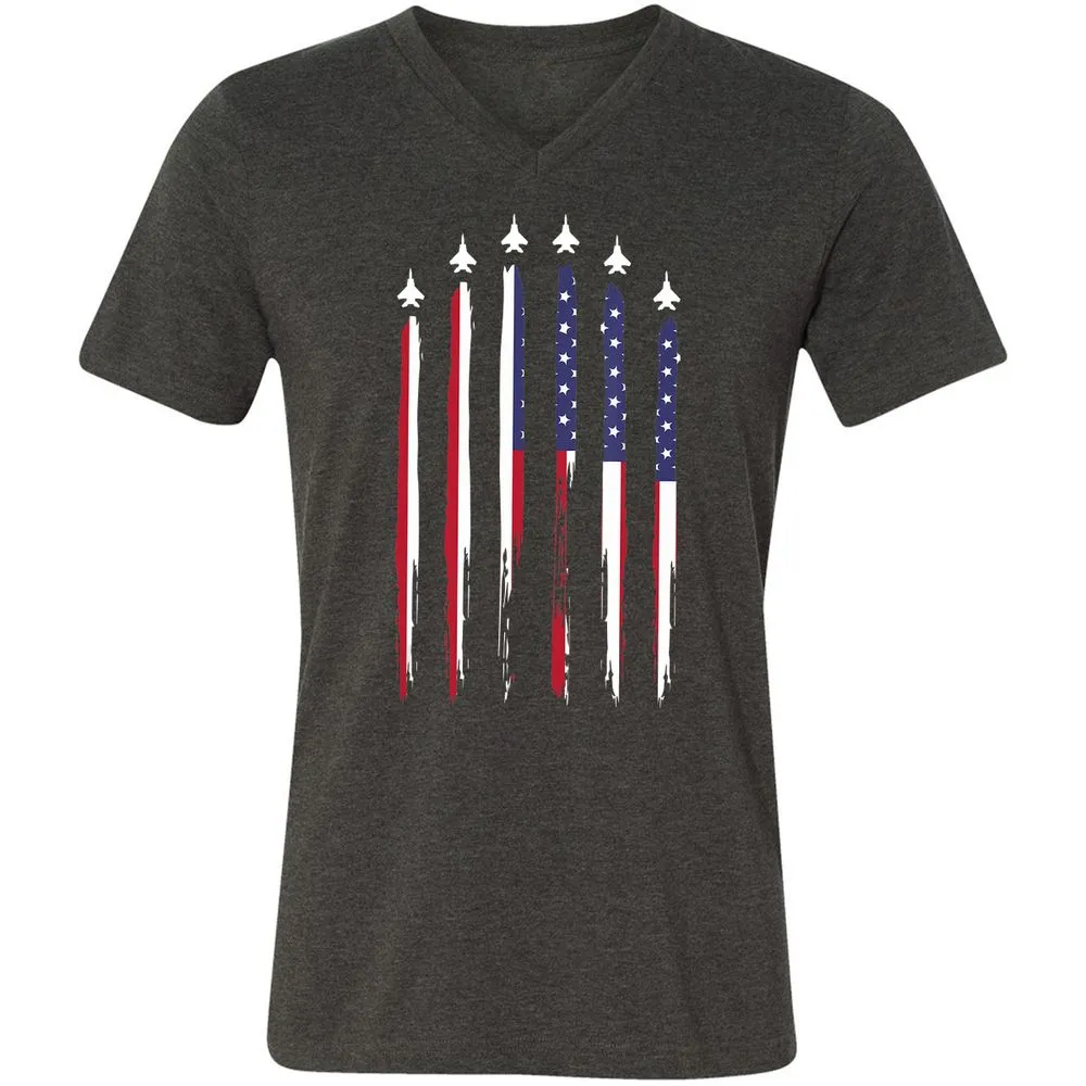 Unisex V-Neck T-Shirt - NTKJLJN9 - Dark Grey Heather - 8