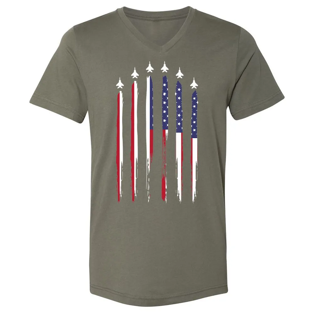 Unisex V-Neck T-Shirt - NTKJLJN9 - Military Green - 10