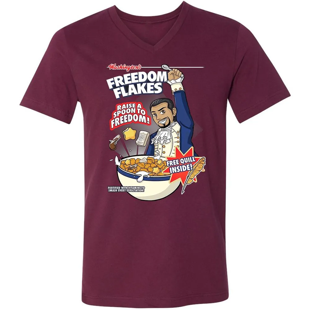 Unisex V-Neck T-Shirt - WVYJUXYH - Maroon - 6