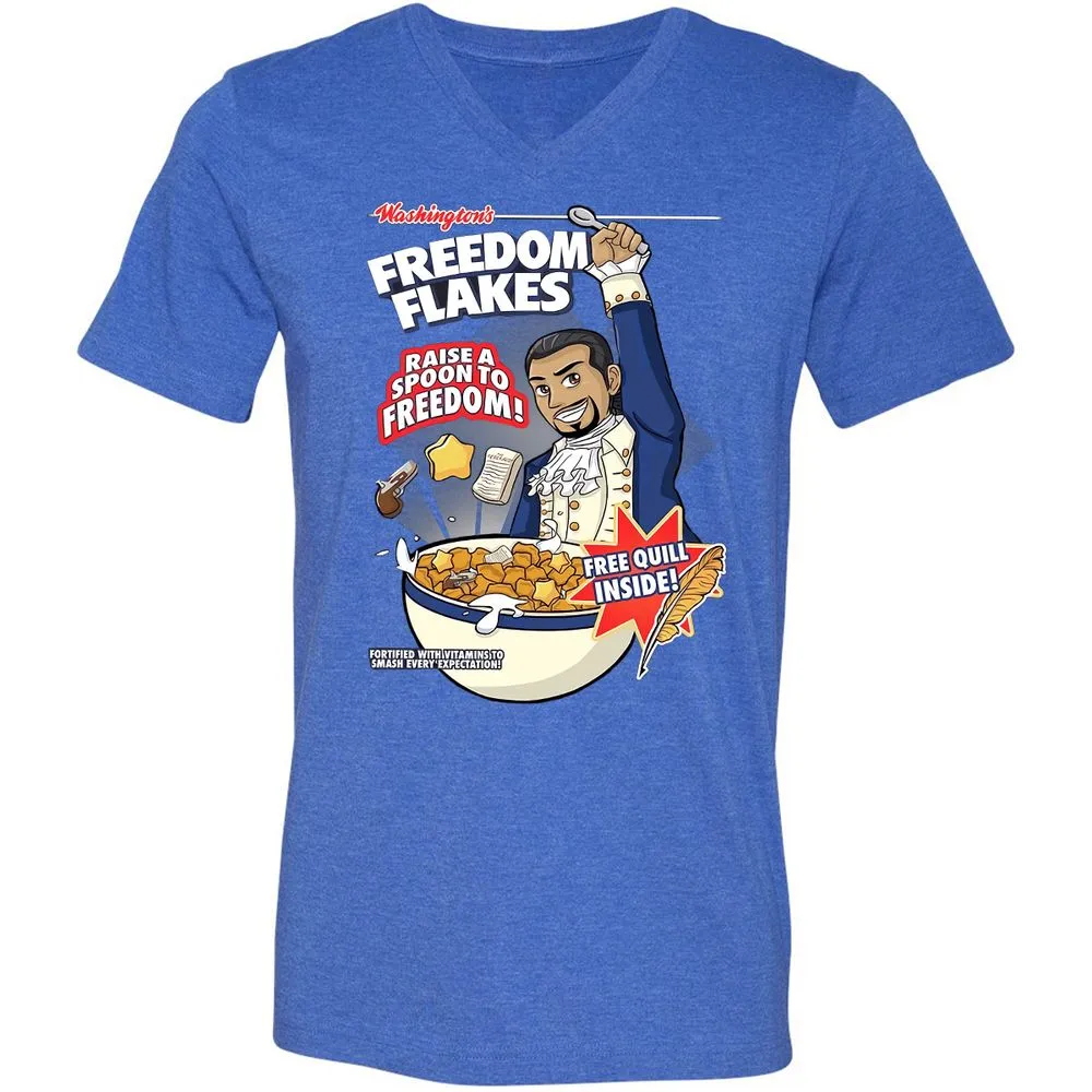 Unisex V-Neck T-Shirt - WVYJUXYH - Heather True Royal - 14