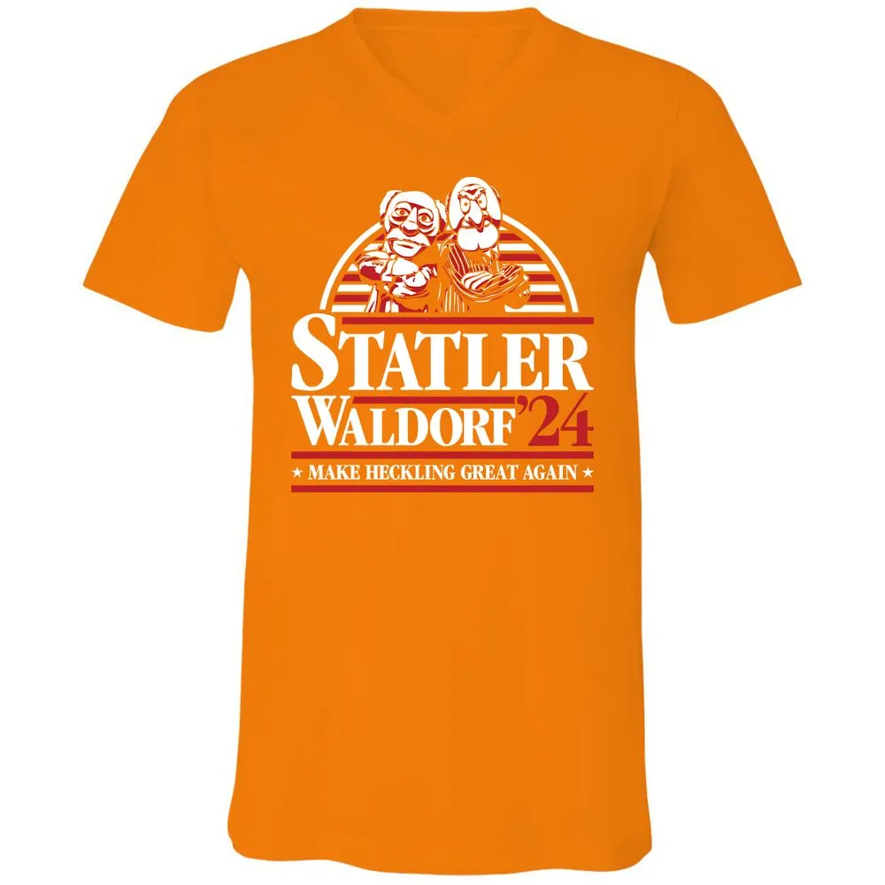 Unisex V-Neck T-Shirt - BSNERUY2 - Orange - 11