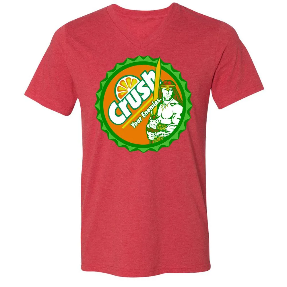 Unisex V-Neck T-Shirt - TCQM6E5P - Heather Red - 16