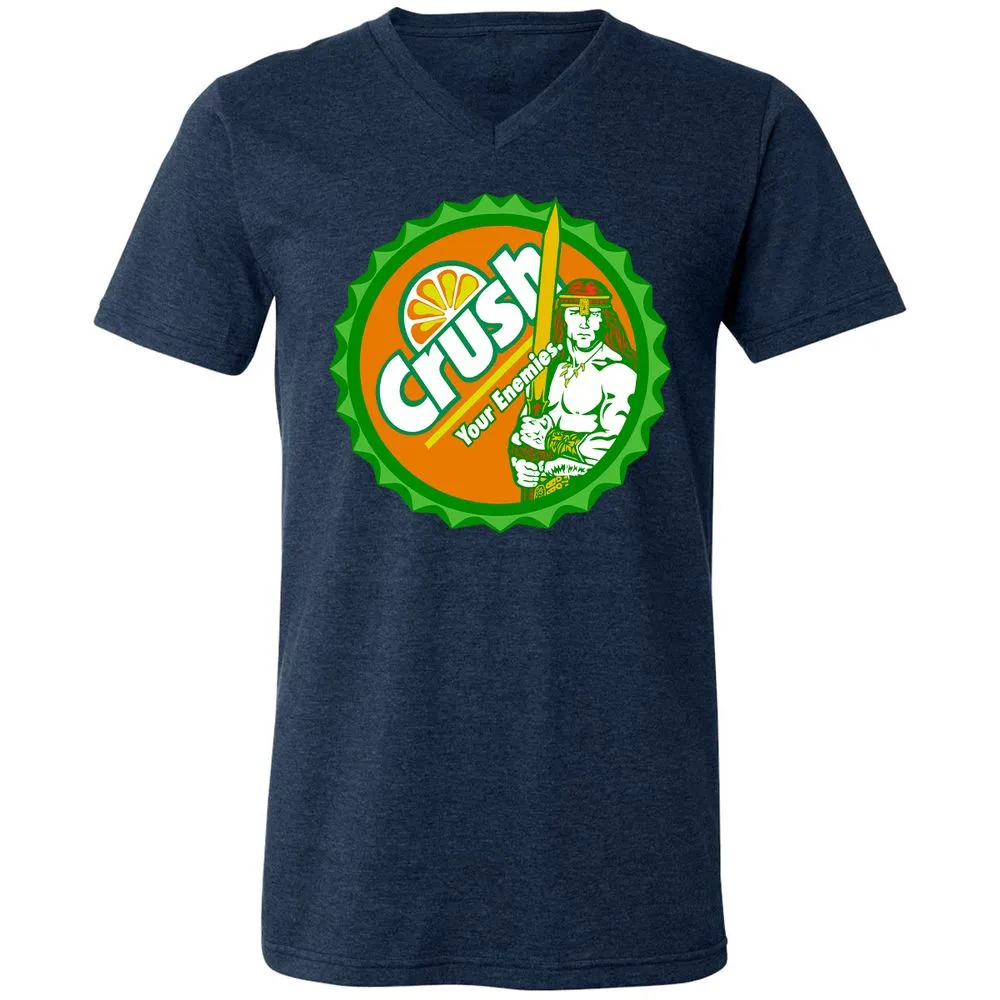 Unisex V-Neck T-Shirt - TCQM6E5P - Heather Navy - 15