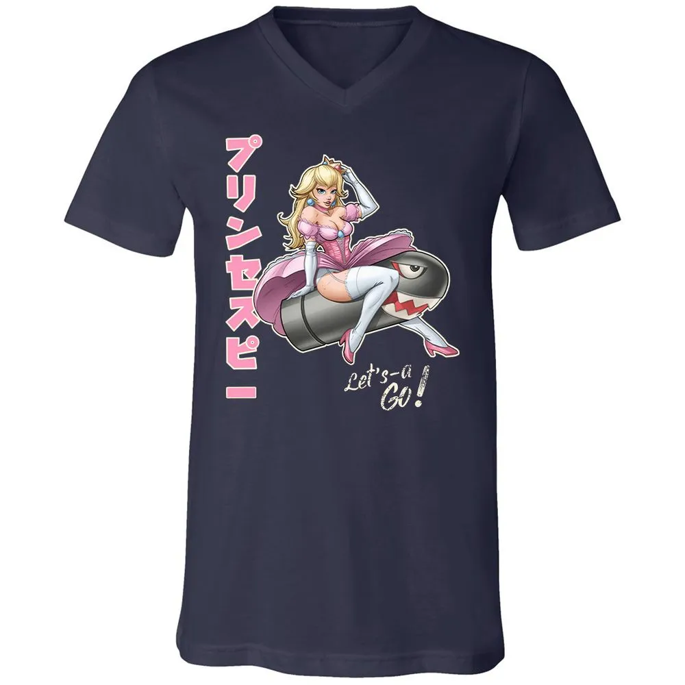 Unisex V-Neck T-Shirt - 6PEE93JC - Navy - 2