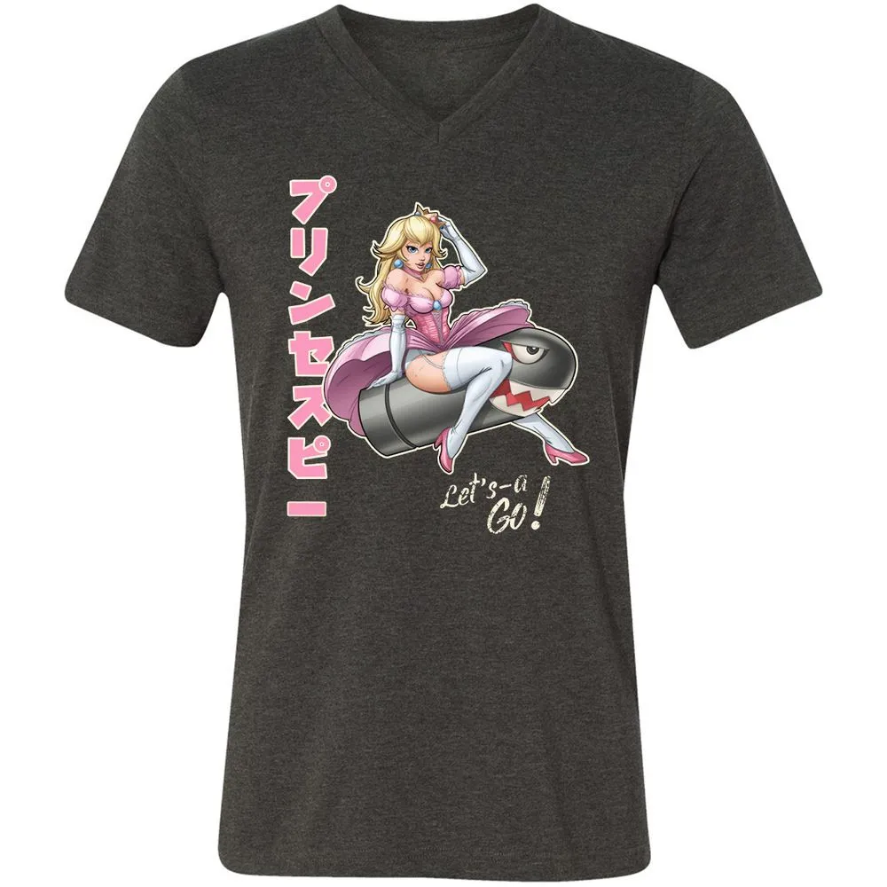 Unisex V-Neck T-Shirt - 6PEE93JC - Dark Grey Heather - 8