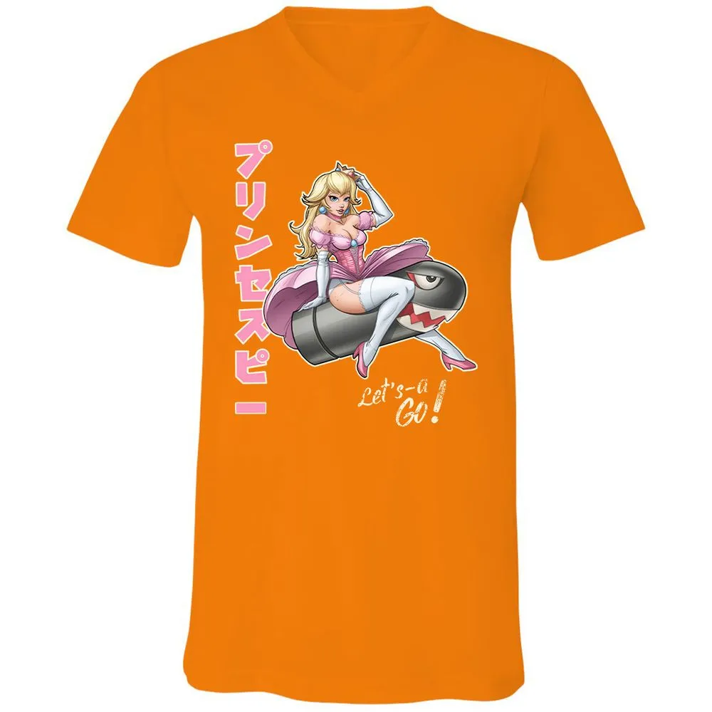 Unisex V-Neck T-Shirt - 6PEE93JC - Orange - 11