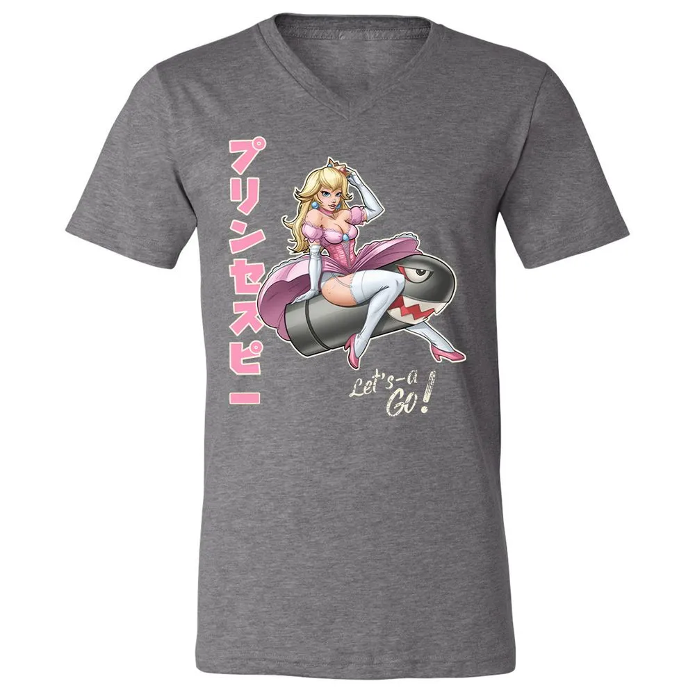 Unisex V-Neck T-Shirt - 6PEE93JC - Deep Heather - 13