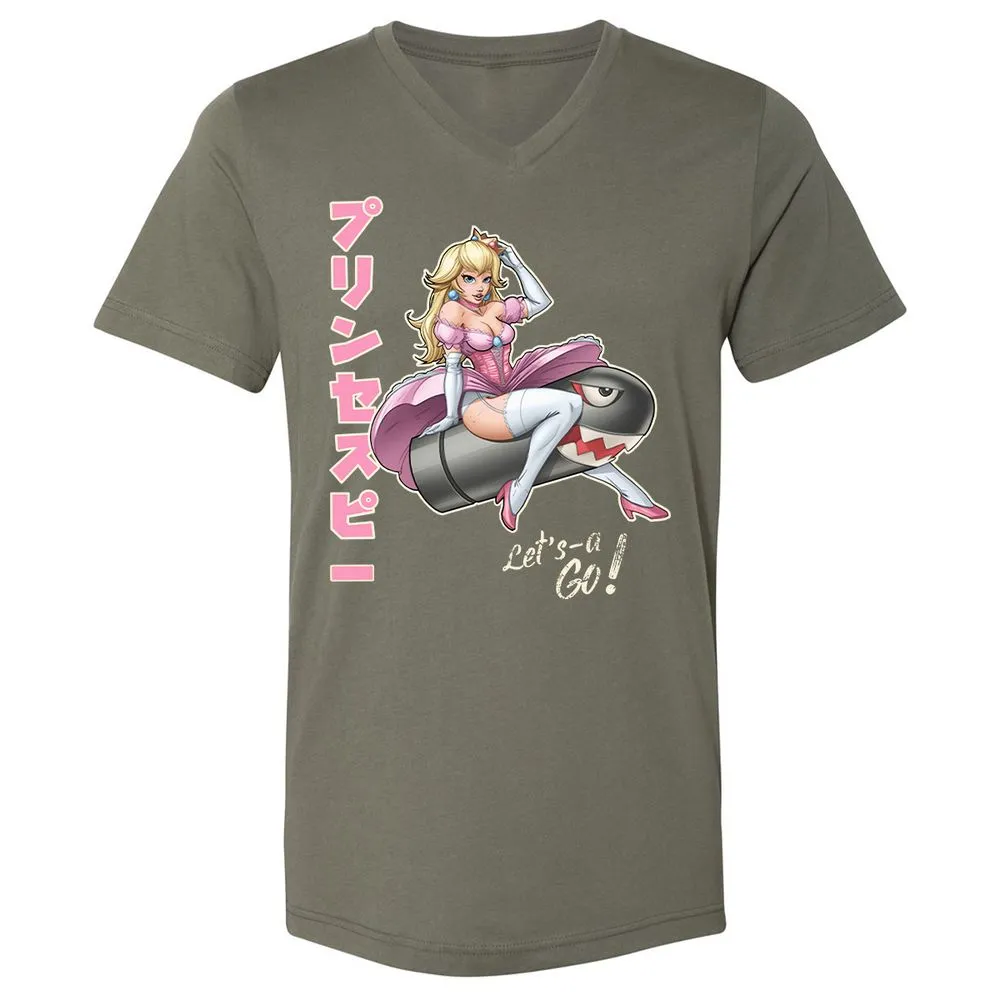 Unisex V-Neck T-Shirt - 6PEE93JC - Military Green - 10