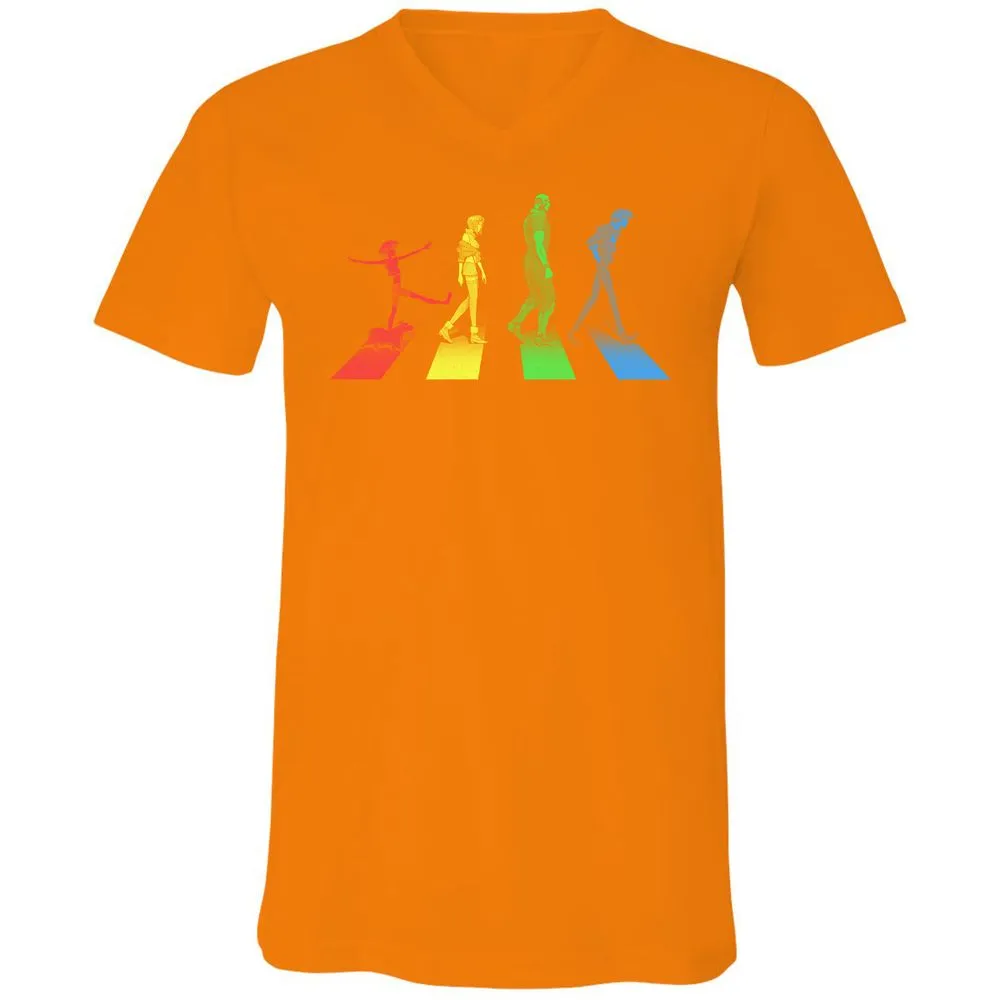 Unisex V-Neck T-Shirt - L473JG4H - Orange - 11