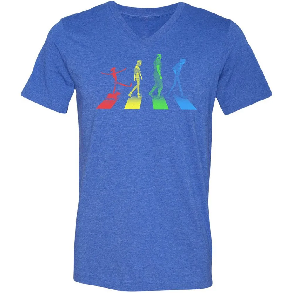 Unisex V-Neck T-Shirt - L473JG4H - Heather True Royal - 14