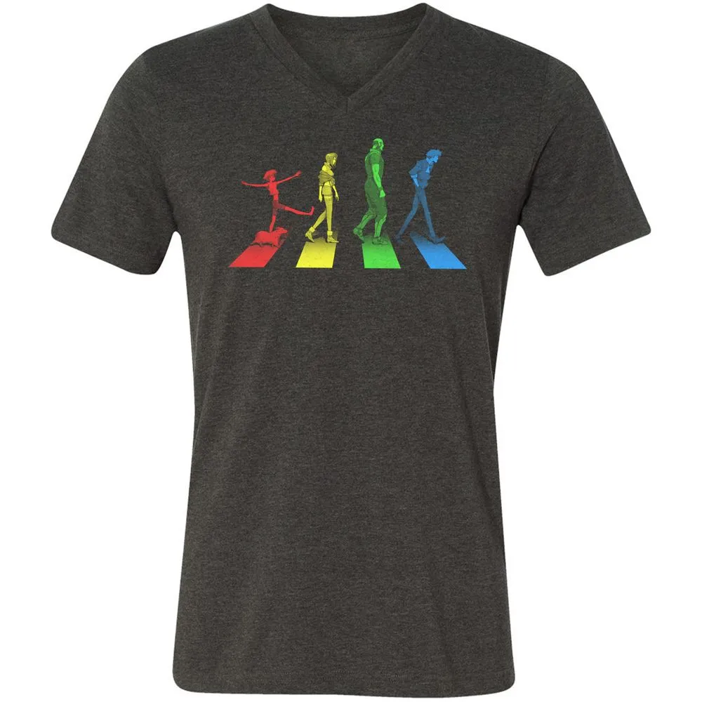 Unisex V-Neck T-Shirt - L473JG4H - Dark Grey Heather - 8