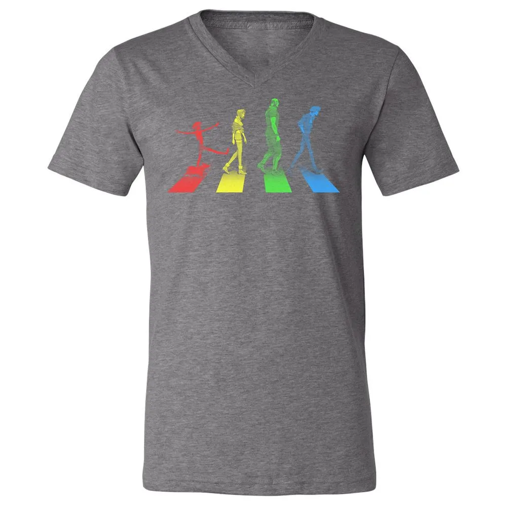 Unisex V-Neck T-Shirt - L473JG4H - Deep Heather - 13