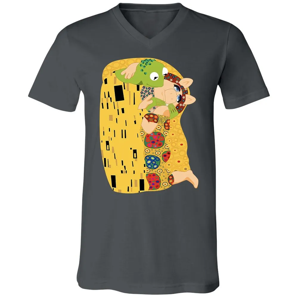 Unisex V-Neck T-Shirt - H1HMBCZ6 - Asphalt - 12