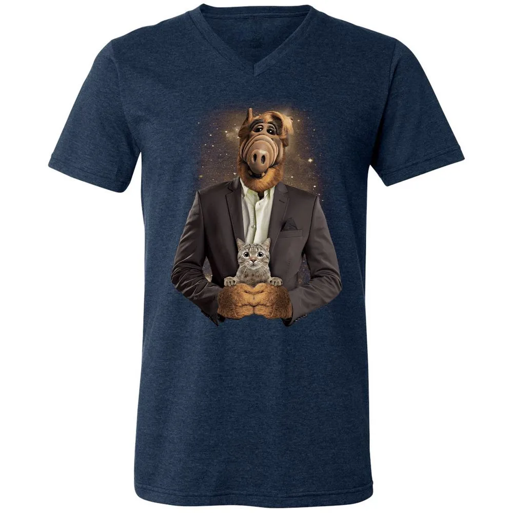 Unisex V-Neck T-Shirt - RHFGZGKW - Heather Navy - 15