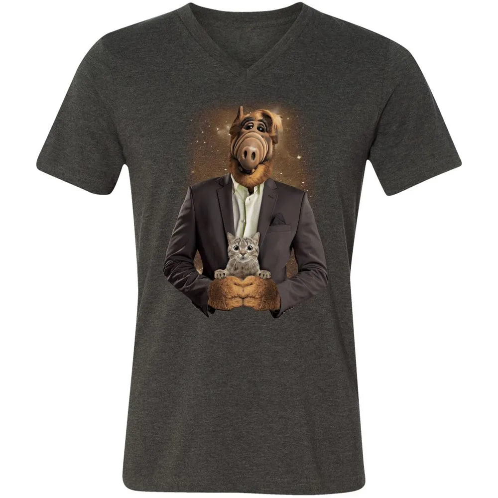 Unisex V-Neck T-Shirt - RHFGZGKW - Dark Grey Heather - 8