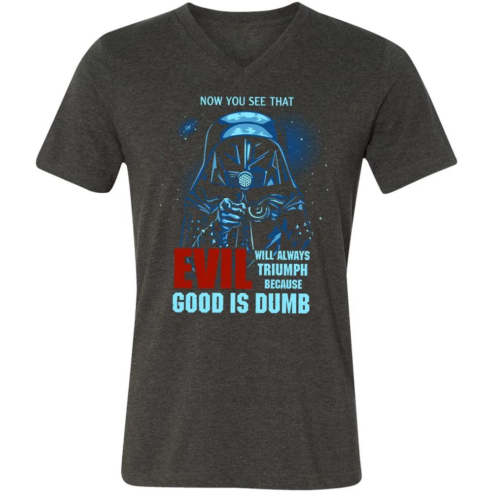 Unisex V-Neck T-Shirt - TVYWLEPL - Dark Grey Heather - 8