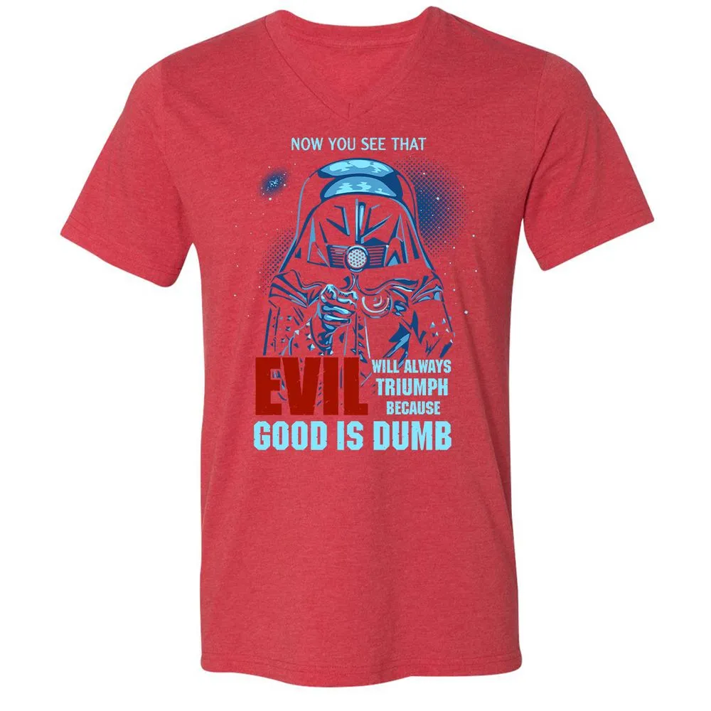 Unisex V-Neck T-Shirt - TVYWLEPL - Heather Red - 16