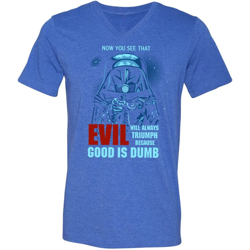 Unisex V-Neck T-Shirt - TVYWLEPL - Heather True Royal - 14