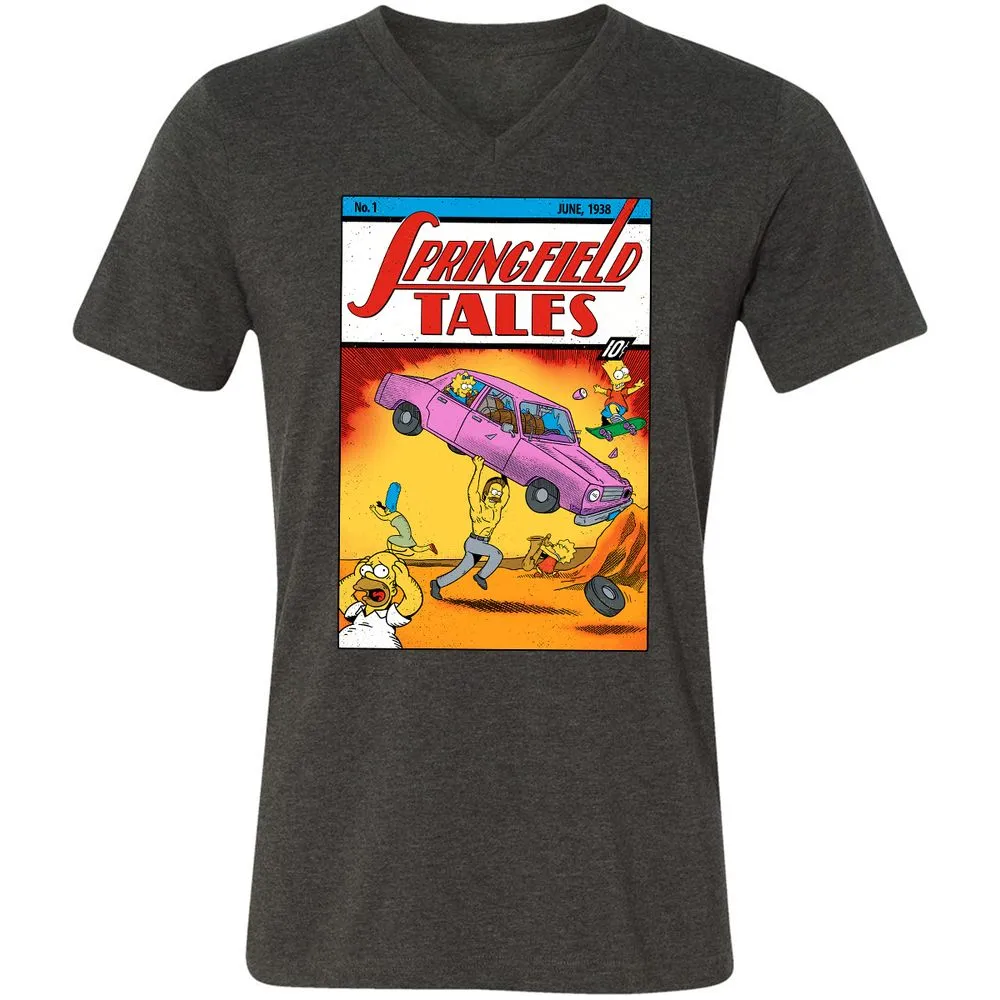 Unisex V-Neck T-Shirt - 7KMPH4NT - Dark Grey Heather - 8