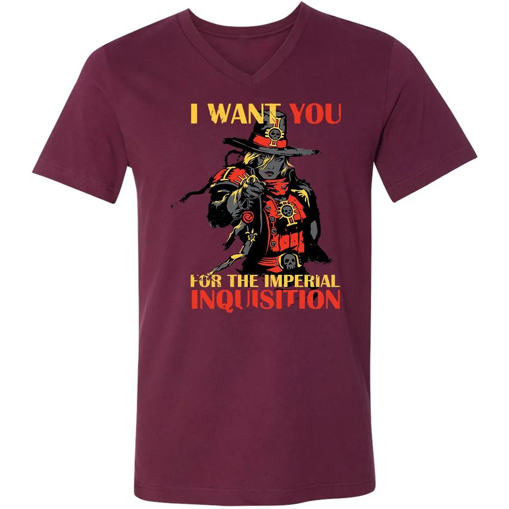 Unisex V-Neck T-Shirt - 7RVXFHCZ - Maroon - 6