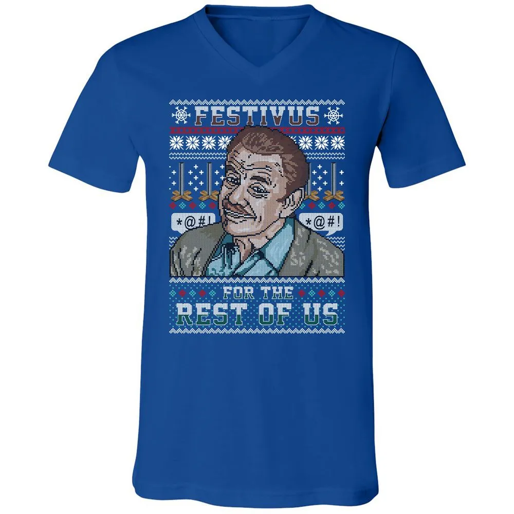 Unisex V-Neck T-Shirt - DZD782KG - True Royal - 4