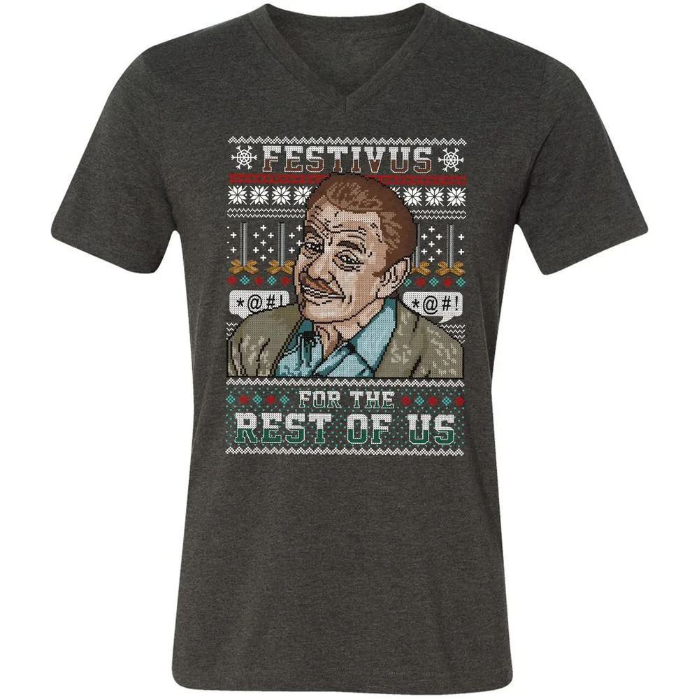 Unisex V-Neck T-Shirt - DZD782KG - Dark Grey Heather - 8