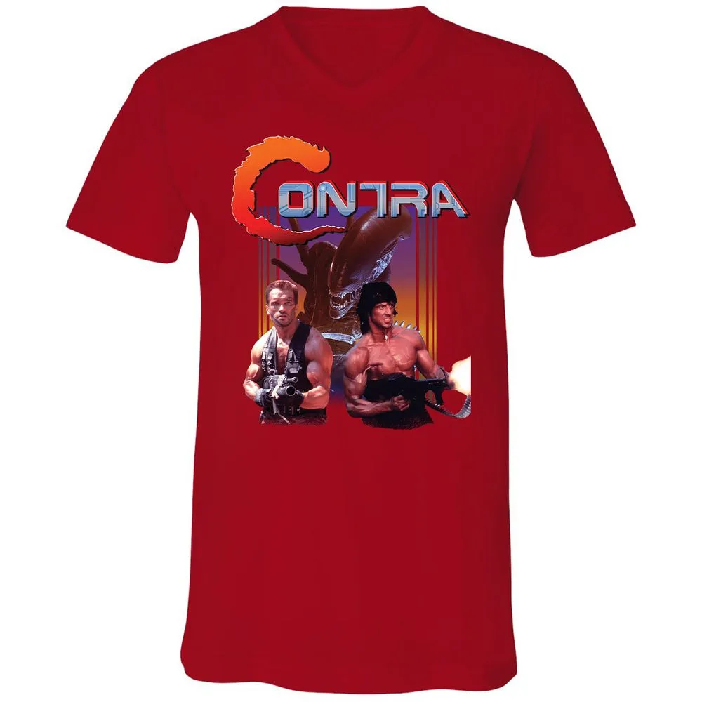Unisex V-Neck T-Shirt - 7XXGMJAM - Red - 3