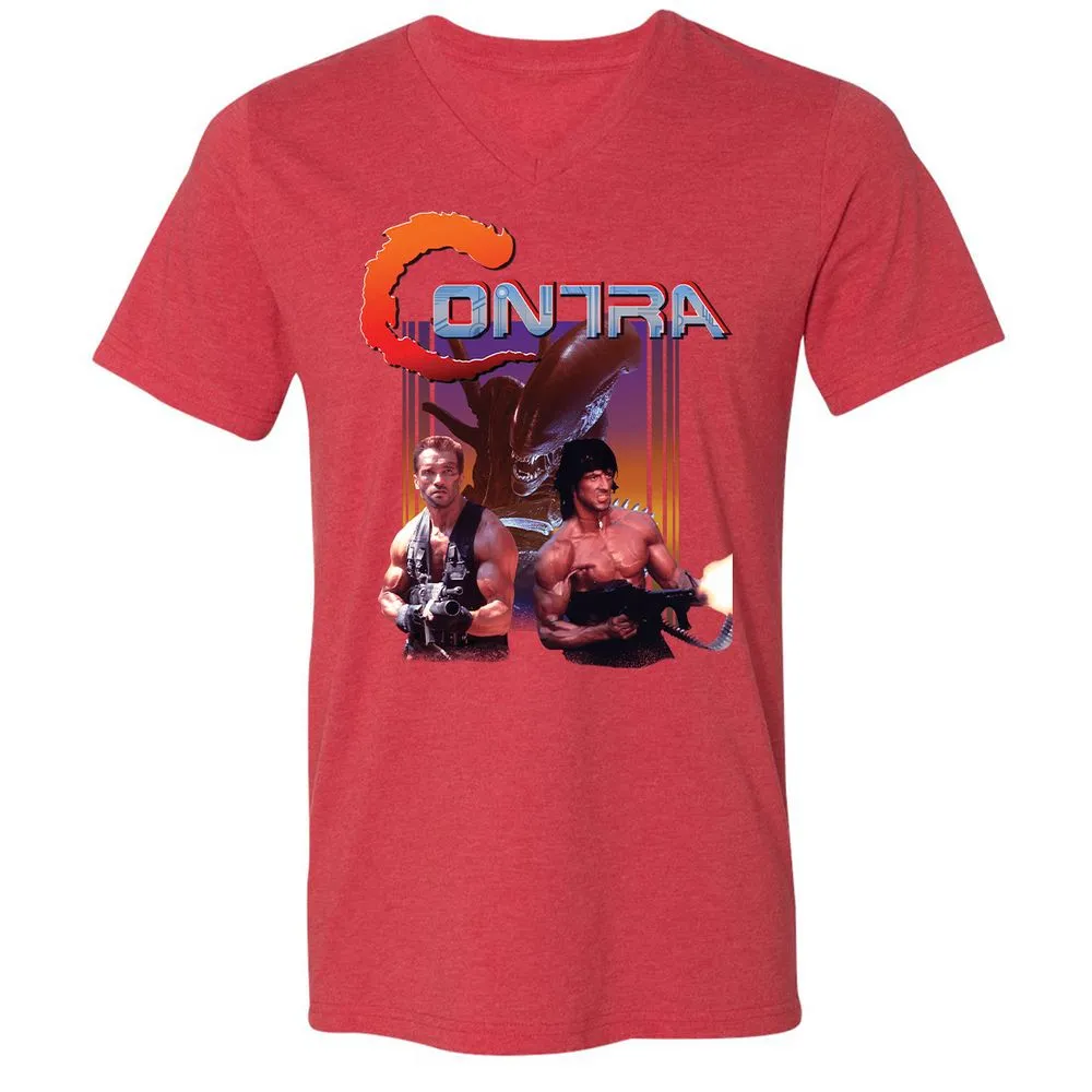 Unisex V-Neck T-Shirt - 7XXGMJAM - Heather Red - 16
