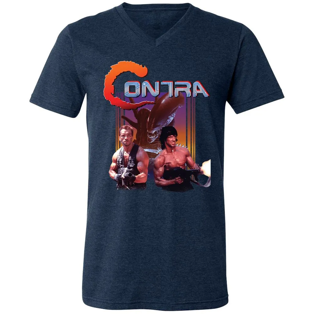 Unisex V-Neck T-Shirt - 7XXGMJAM - Heather Navy - 15