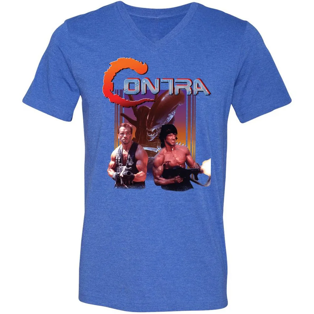 Unisex V-Neck T-Shirt - 7XXGMJAM - Heather True Royal - 14