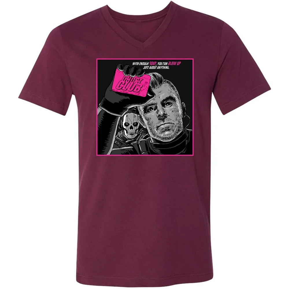 Unisex V-Neck T-Shirt - F7YR2FUA - Maroon - 6