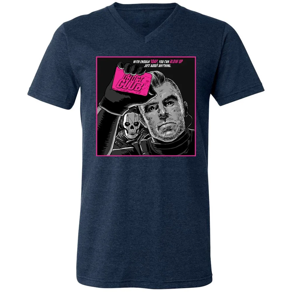 Unisex V-Neck T-Shirt - F7YR2FUA - Heather Navy - 15