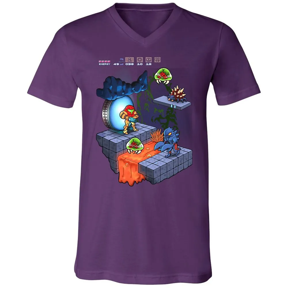 Unisex V-Neck T-Shirt - K3GPFWZM - Team Purple - 9
