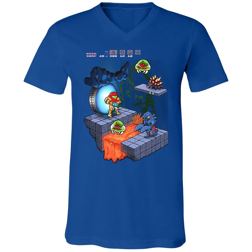 Unisex V-Neck T-Shirt - K3GPFWZM - True Royal - 4