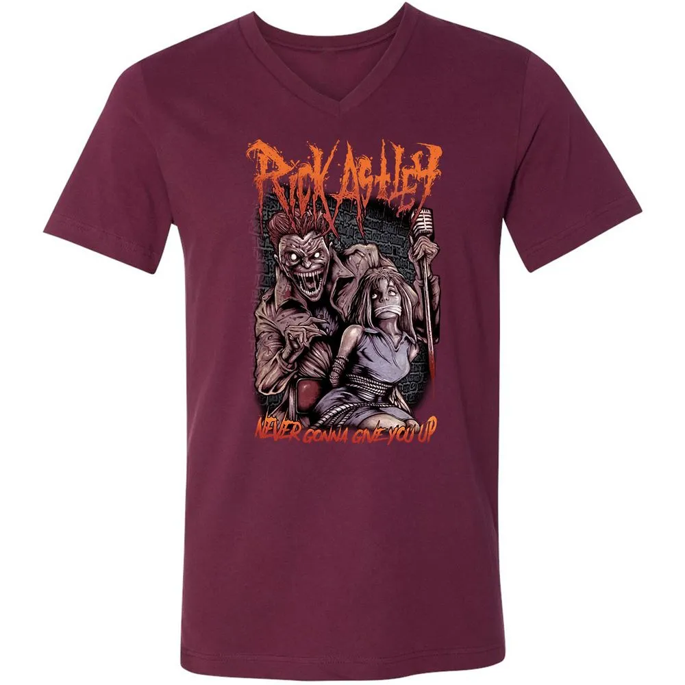 Unisex V-Neck T-Shirt - ZLYGHYQP - Maroon - 6