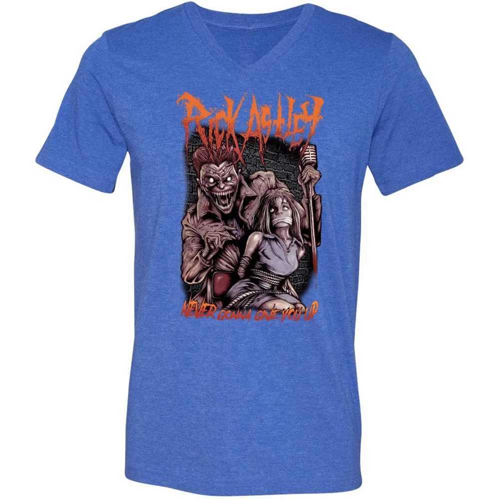 Unisex V-Neck T-Shirt - ZLYGHYQP - Heather True Royal - 14