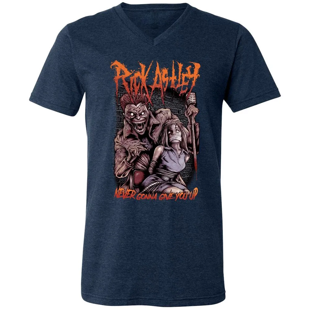 Unisex V-Neck T-Shirt - ZLYGHYQP - Heather Navy - 15