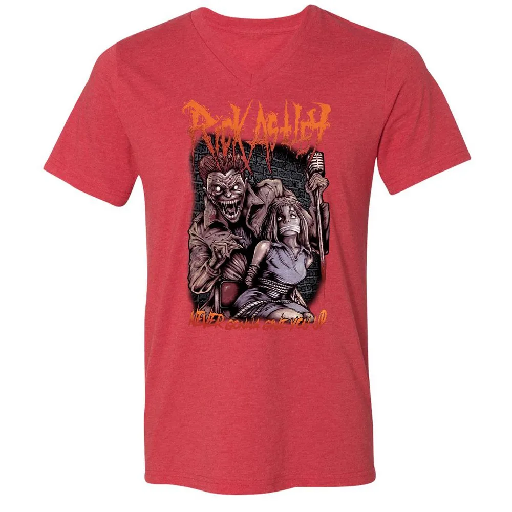 Unisex V-Neck T-Shirt - ZLYGHYQP - Heather Red - 16