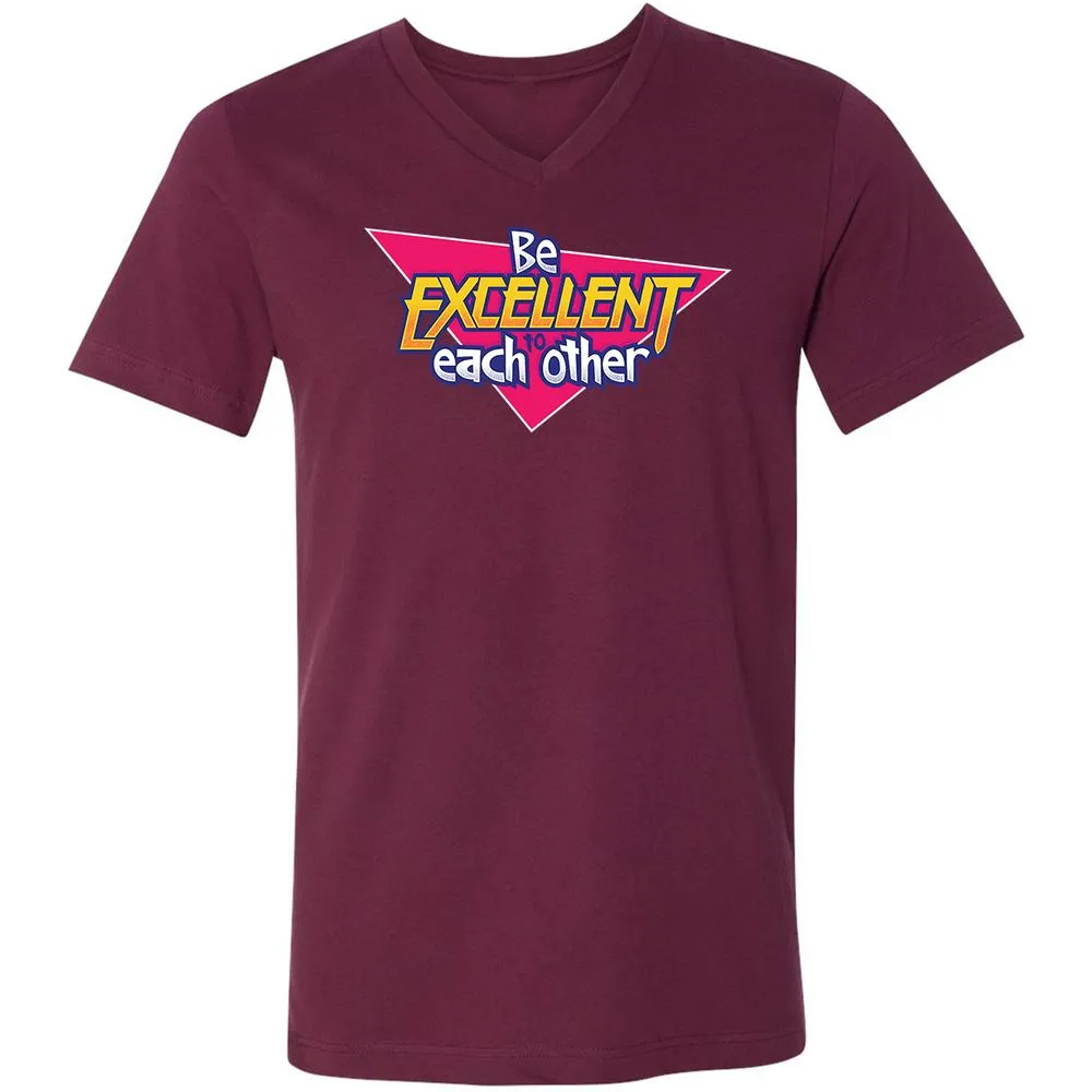 Unisex V-Neck T-Shirt - 6XUBC2HG - Maroon - 6