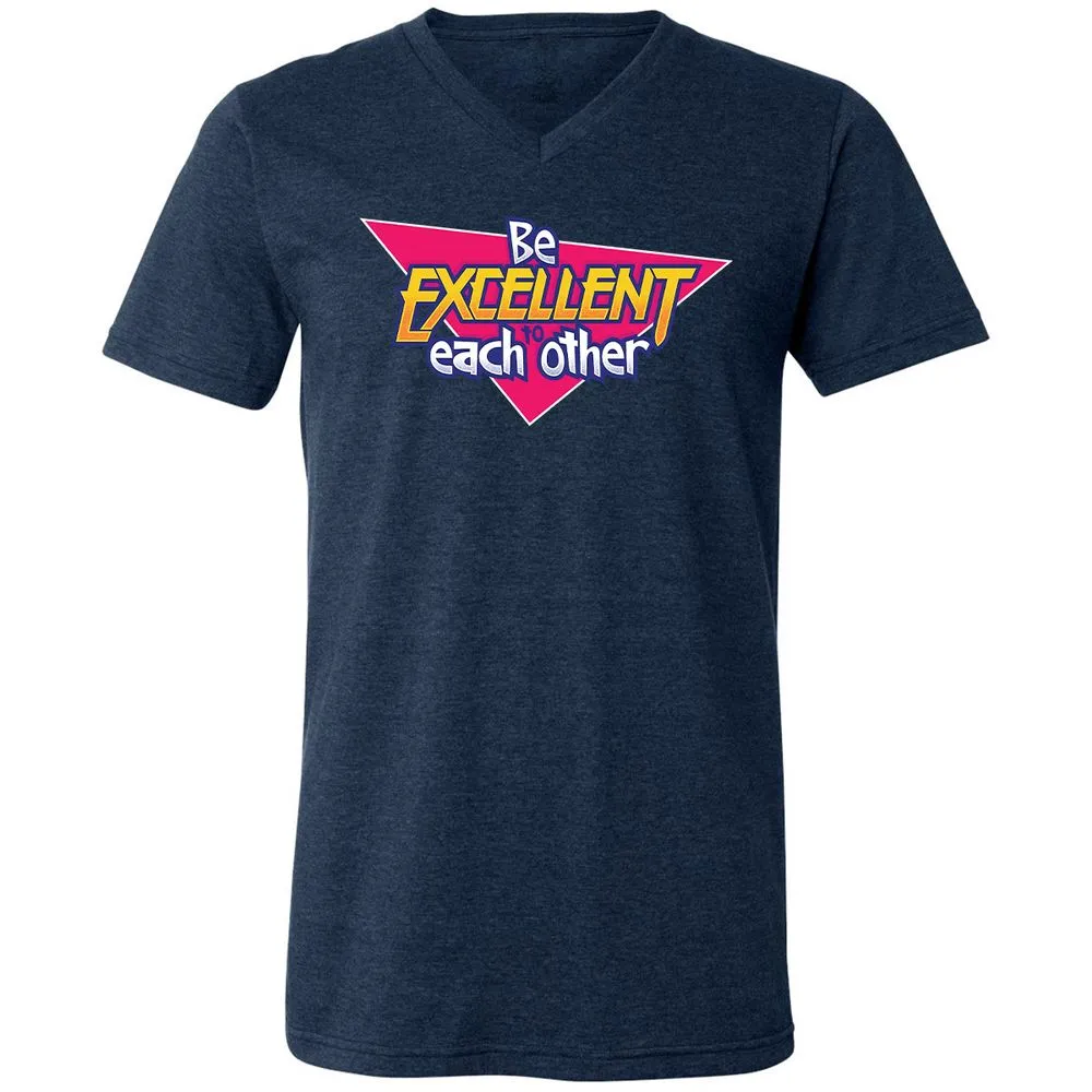 Unisex V-Neck T-Shirt - 6XUBC2HG - Heather Navy - 15