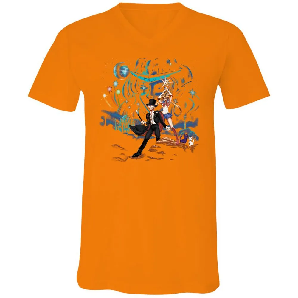 Unisex V-Neck T-Shirt - BMXNGF3E - Orange - 11
