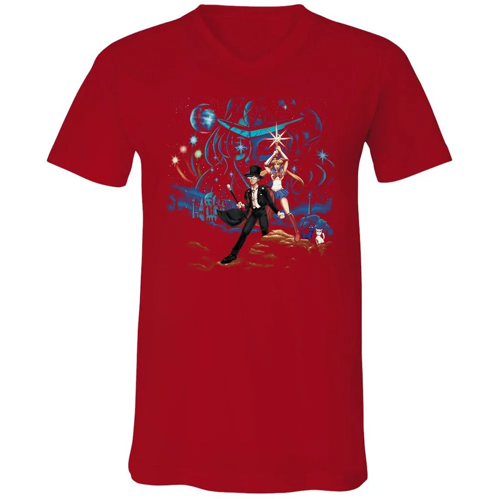 Unisex V-Neck T-Shirt - BMXNGF3E - Red - 3
