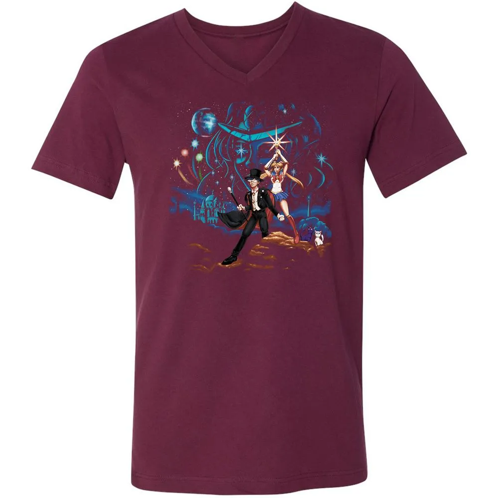 Unisex V-Neck T-Shirt - BMXNGF3E - Maroon - 6