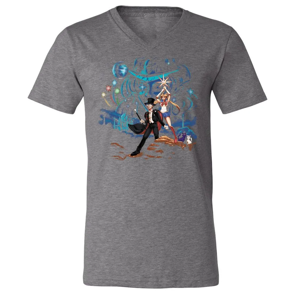 Unisex V-Neck T-Shirt - BMXNGF3E - Deep Heather - 13