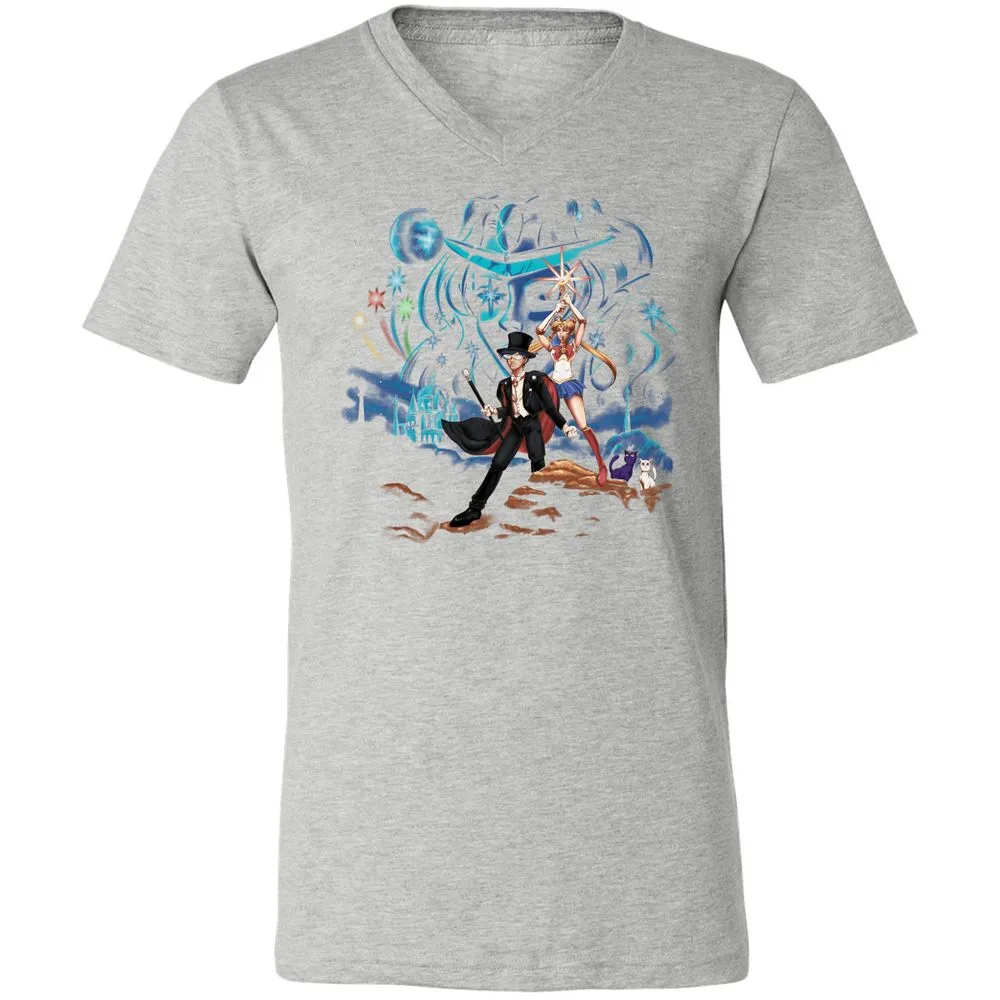 Unisex V-Neck T-Shirt - BMXNGF3E - Athletic Heather - 7