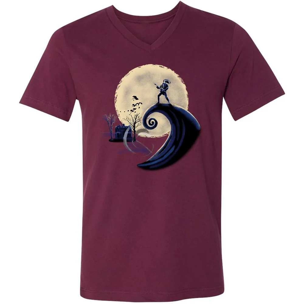 Unisex V-Neck T-Shirt - KJ6LR76A - Maroon - 6