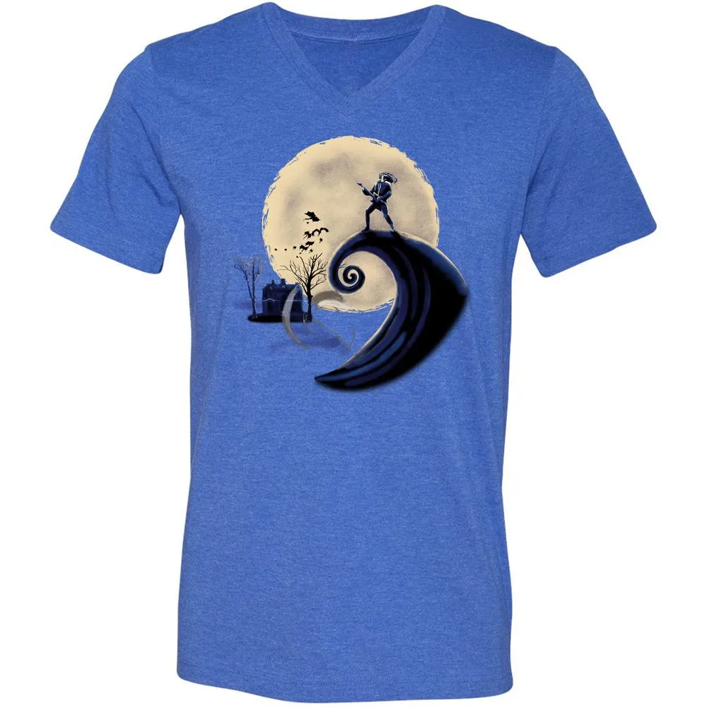 Unisex V-Neck T-Shirt - KJ6LR76A - Heather True Royal - 14